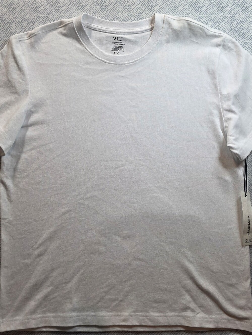 NWT Organic Cotton Men's Short Sleeve Crew Neck T-Shirt - White SZ Xl
